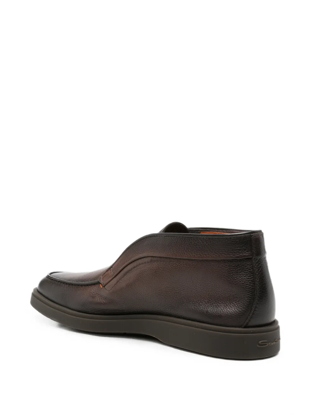 Santoni grainy leather slip-on boots Bruin