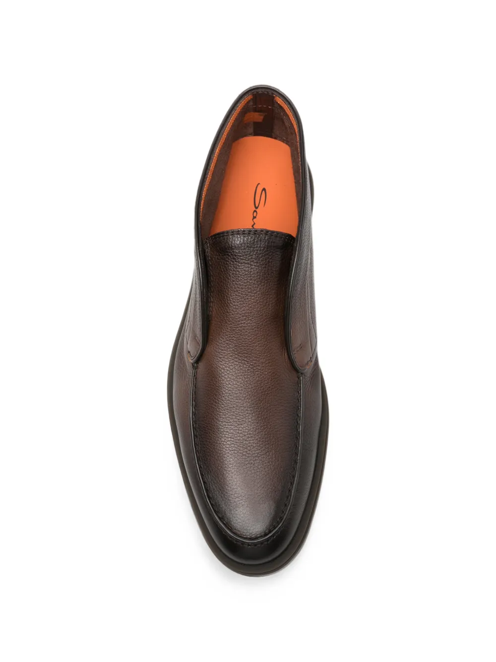 Santoni grainy leather slip-on boots Bruin