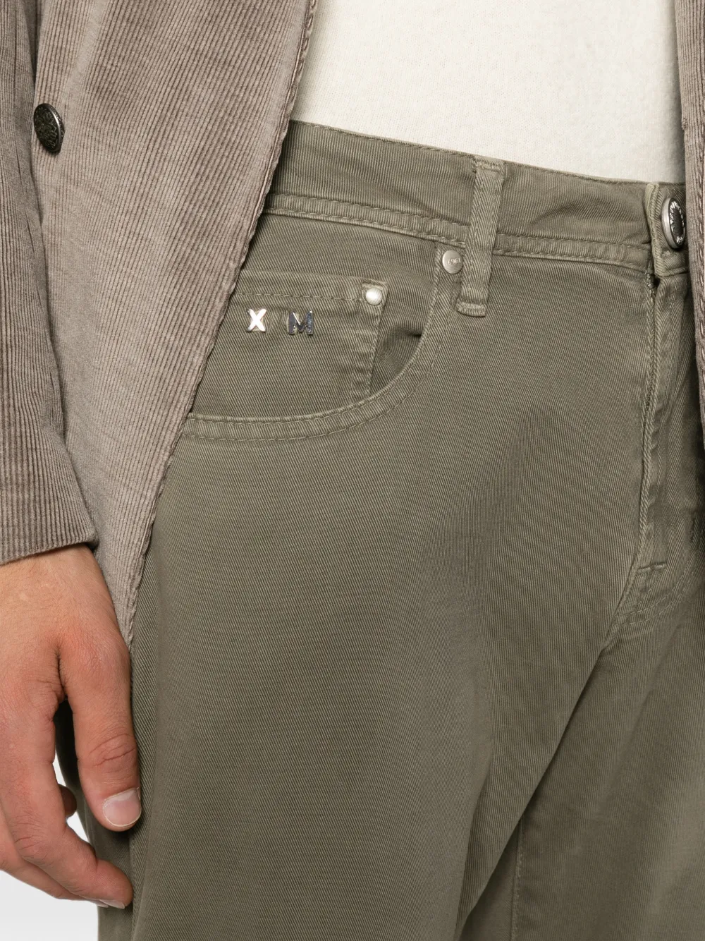Sartoria Tramarossa Michelangelo broek met logoplakkaat Groen