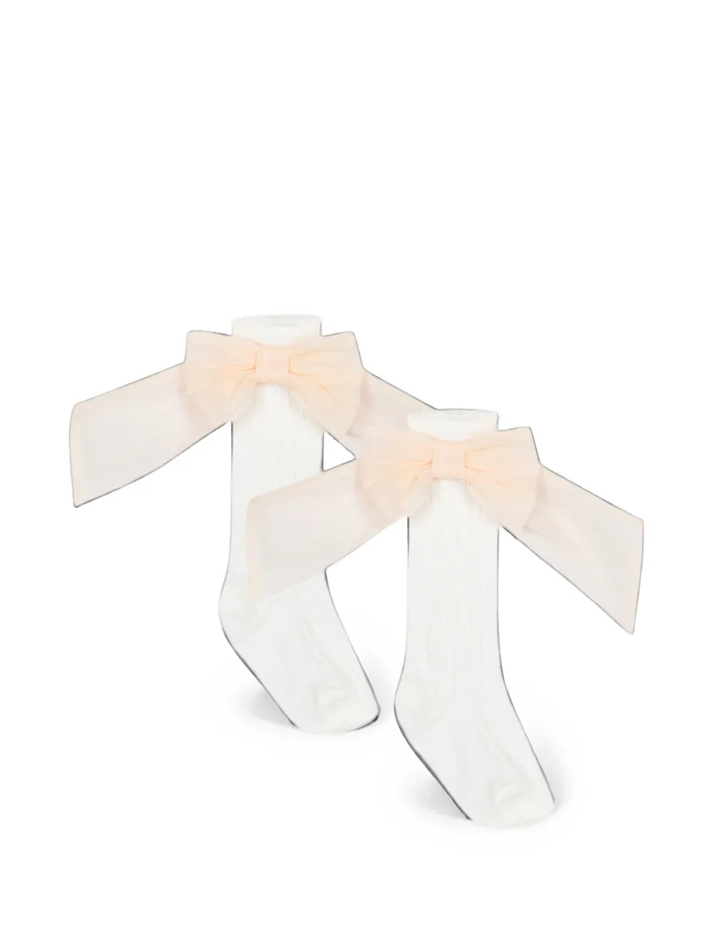 Patachou bow-detail open-knit socks - Bianco
