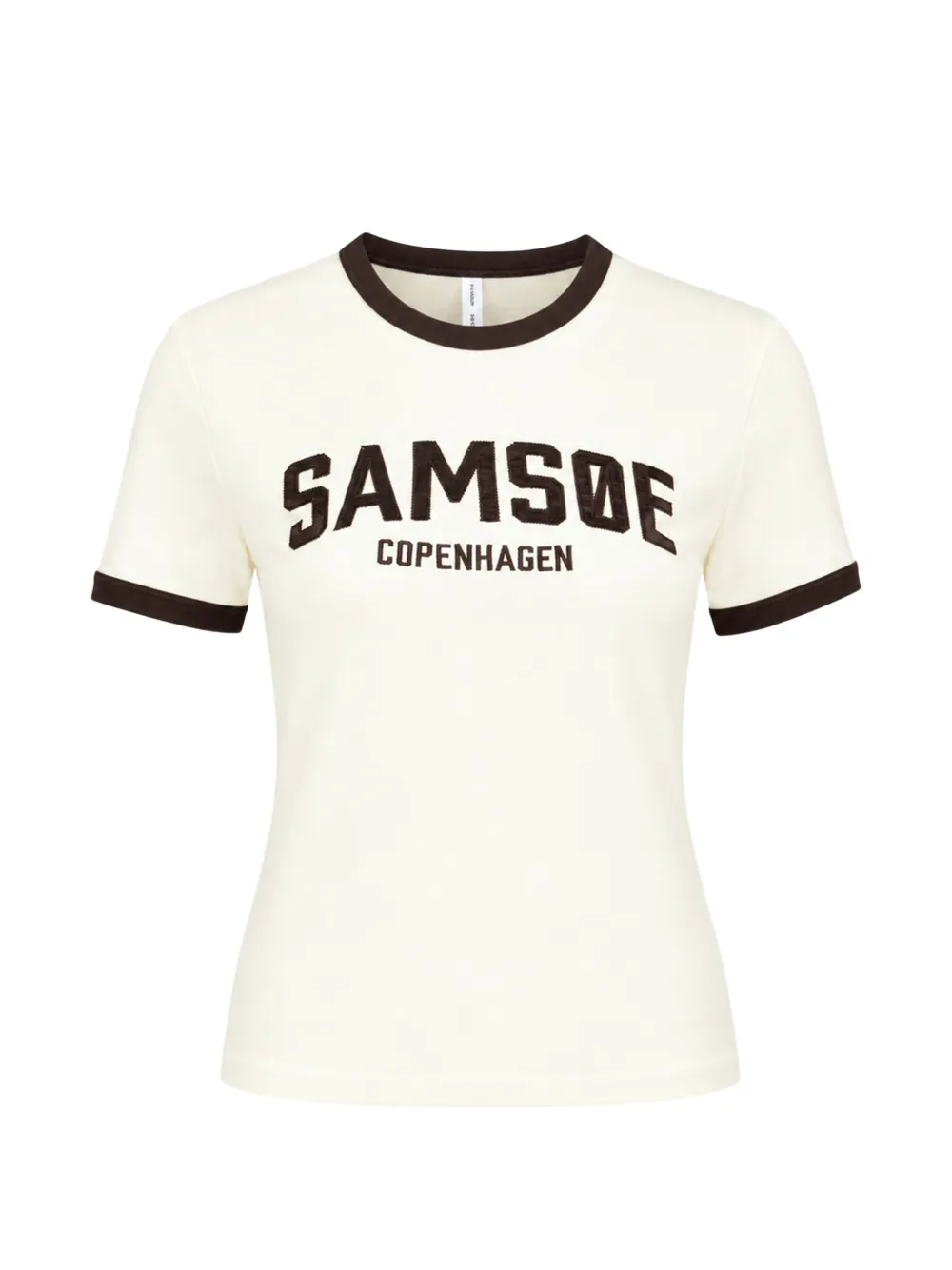 SAMSOE SAMSOE Sabond SS 15318 logo-print ringer T-shirt - Toni neutri