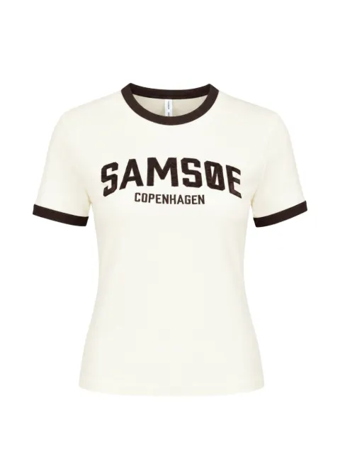 SAMSOE SAMSOE Sabond SS 15318 logo-print ringer T-shirt