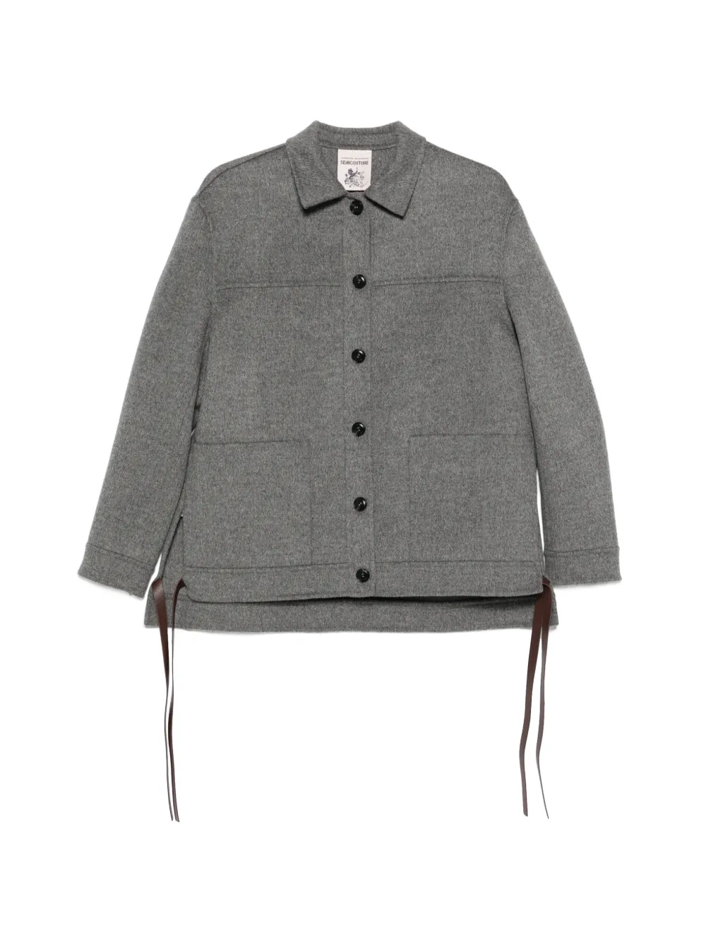 Semicouture tie-detail button-up jacket