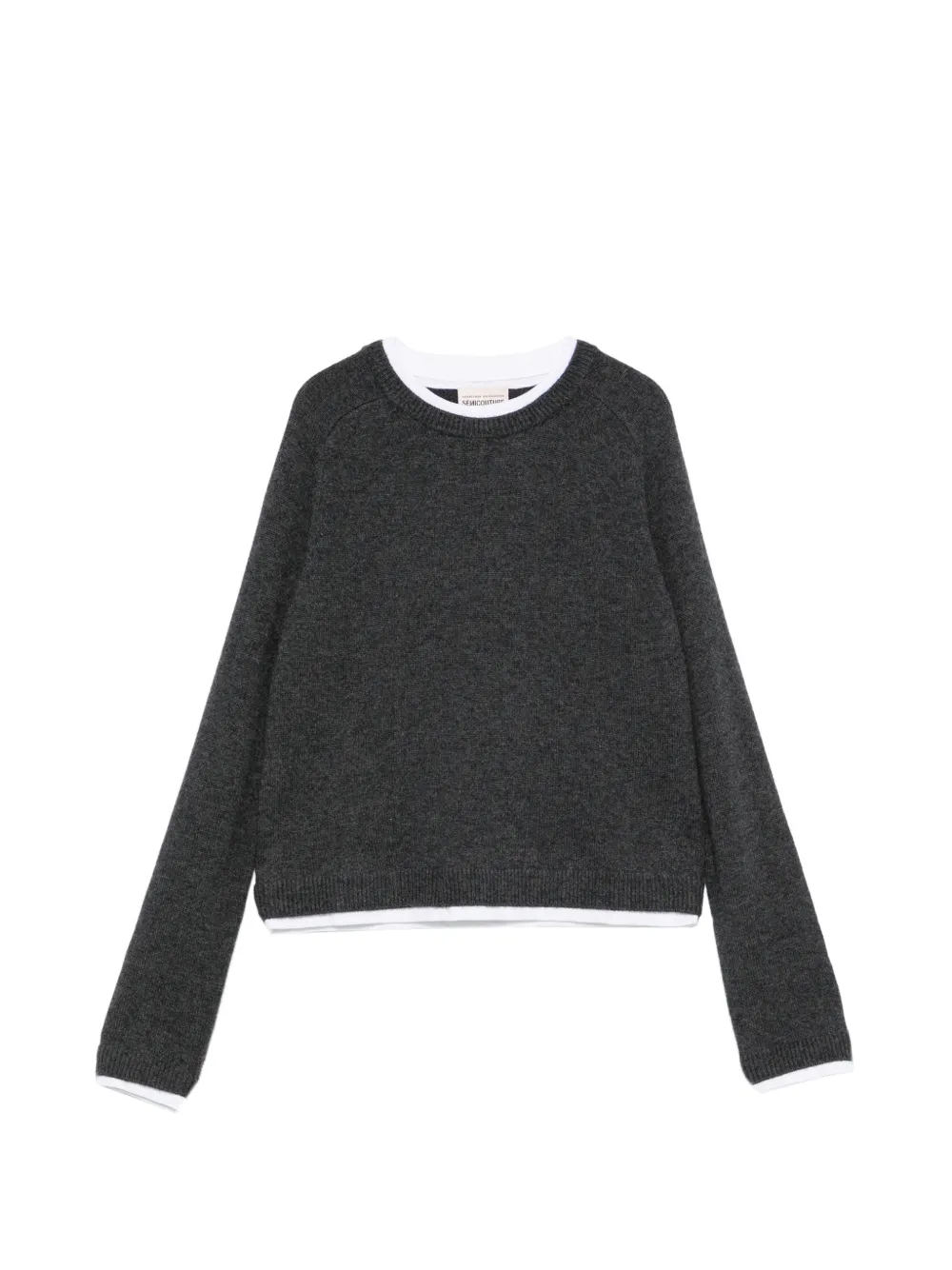 Semicouture Layered-effect Raglan-sleeve Sweater In 그레이