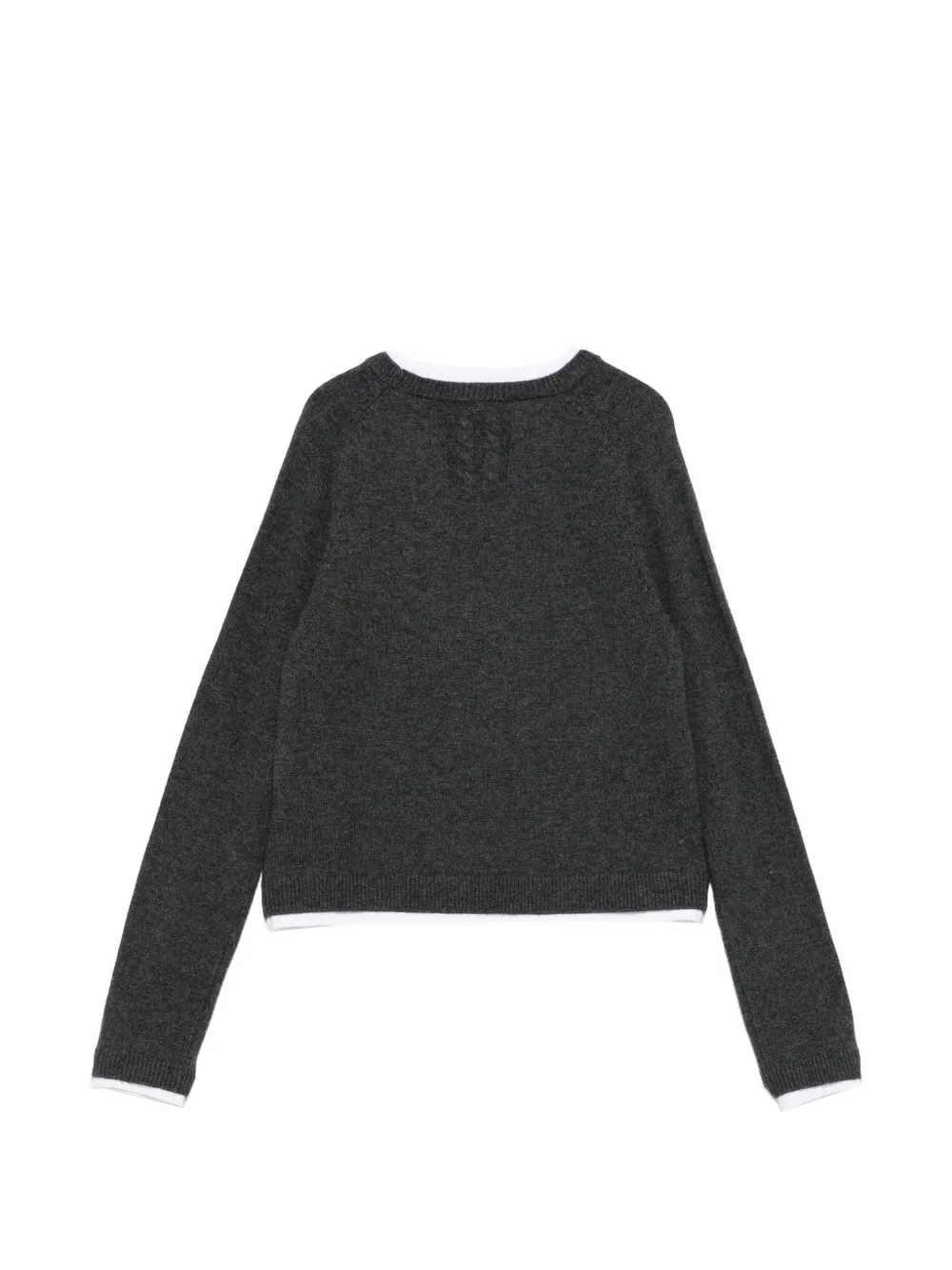 Semicouture layered-effect raglan-sleeve sweater Grijs