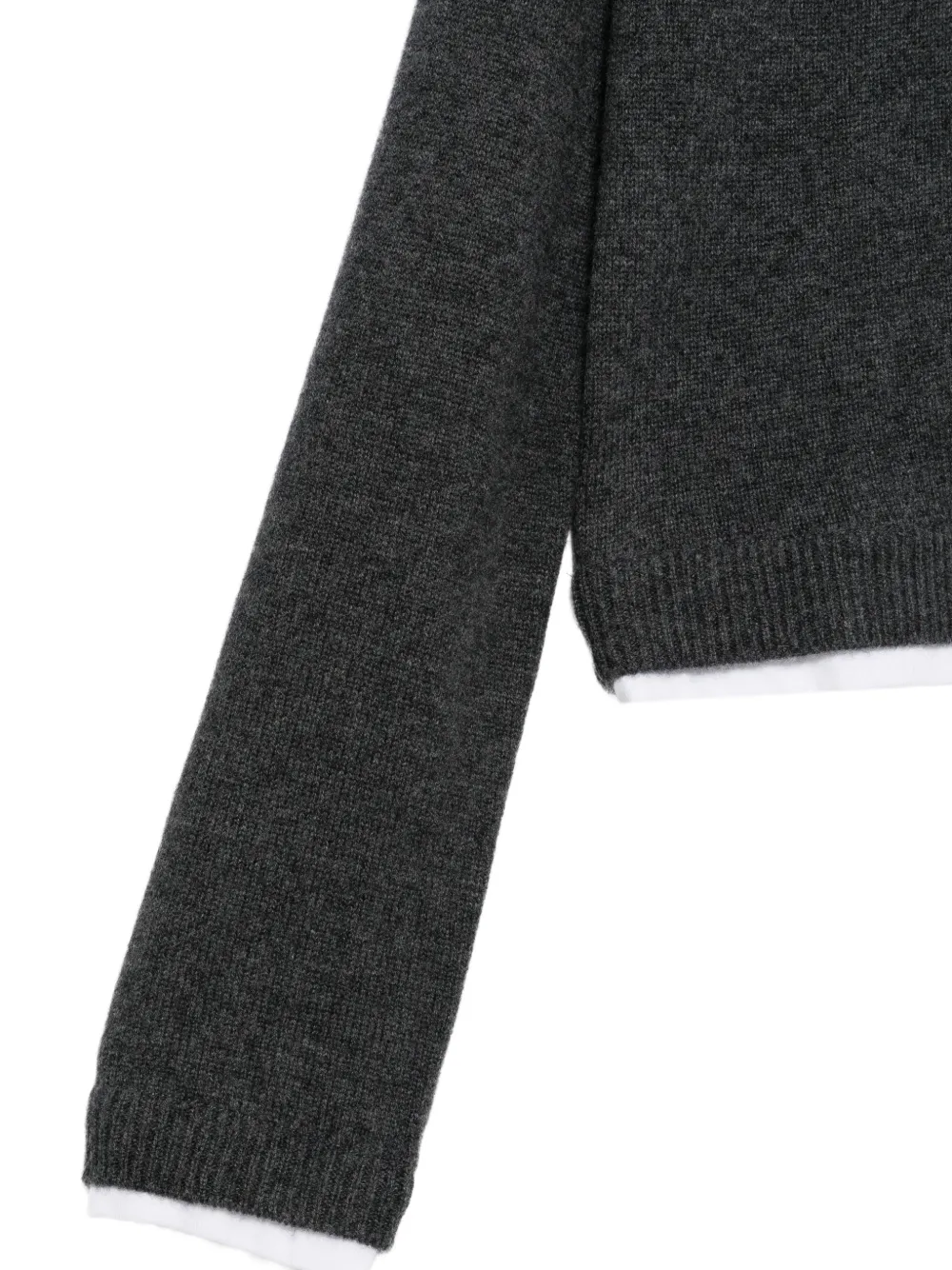 Semicouture layered-effect raglan-sleeve sweater Grijs