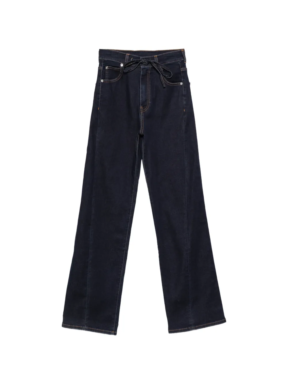 Semicouture tie-fastening wide-leg jeans - Blu