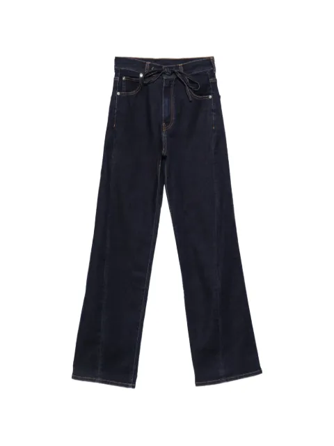 Semicouture tie-fastening wide-leg jeans