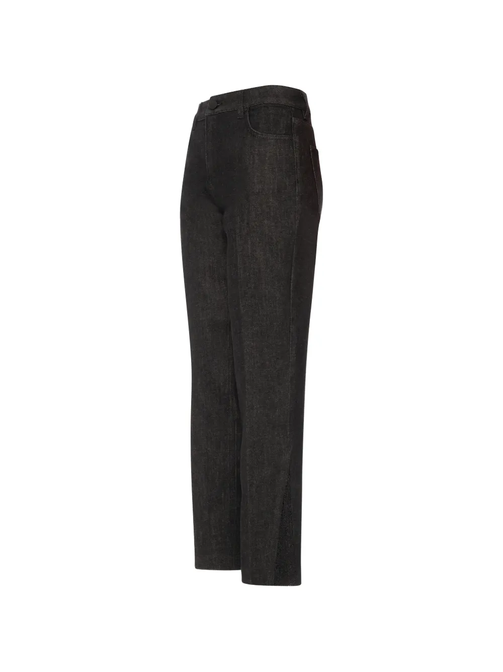 FRACOMINA Jeans met kanten vlakken en gekreukt effect Zwart