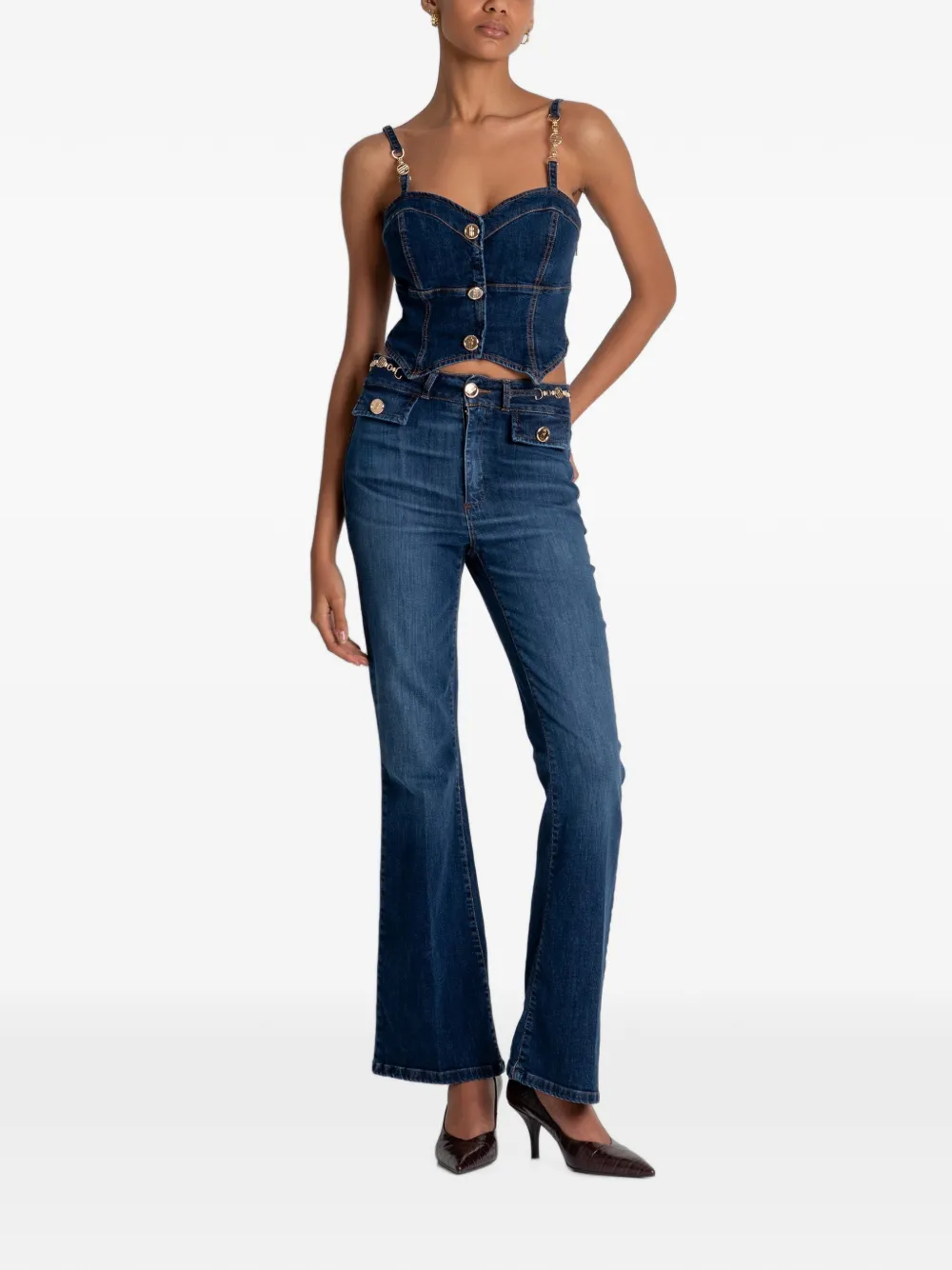 FRACOMINA chain-link flared jeans Blauw