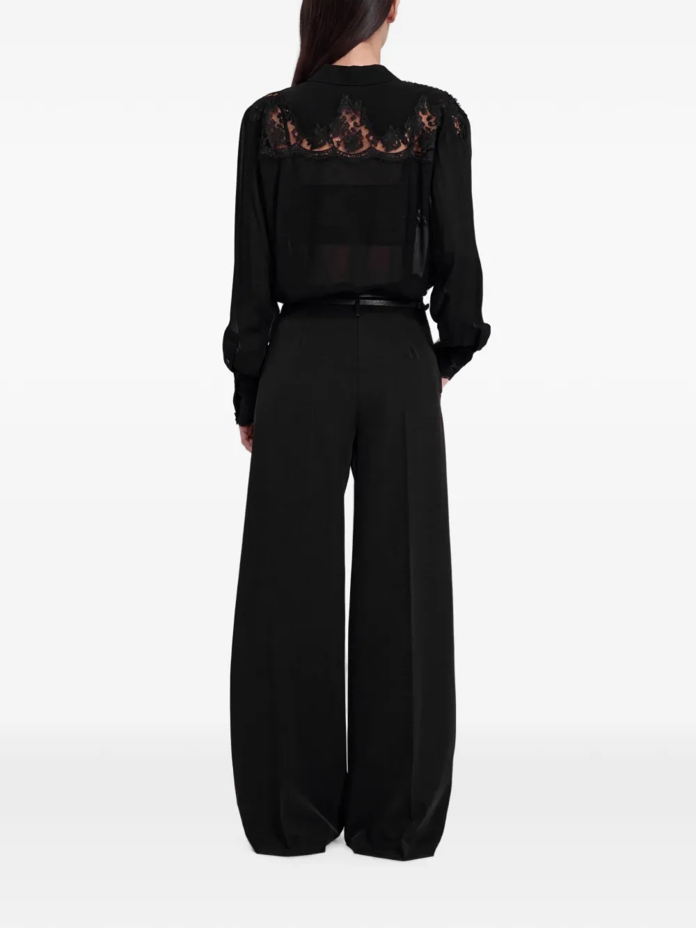 Ermanno Scervino Pantalon met wijde pijpen Zwart