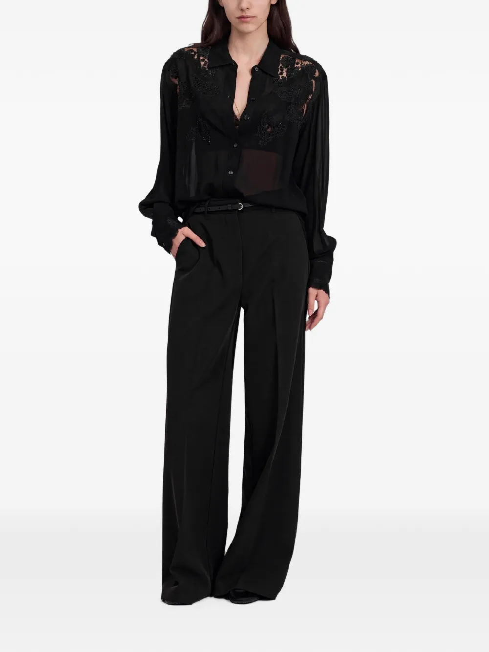 Ermanno Scervino Pantalon met wijde pijpen Zwart