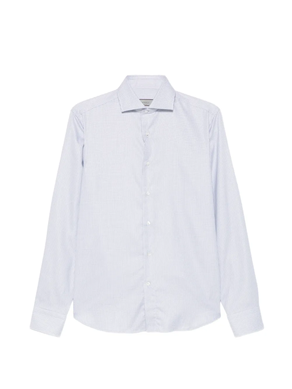 Canali micro-check long-sleeve shirt