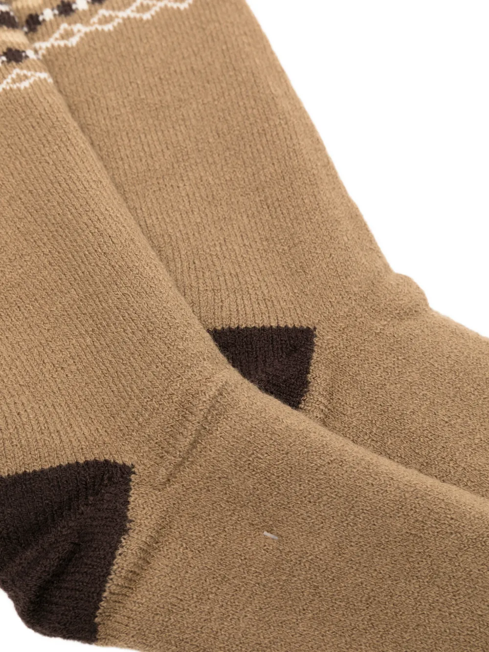 Ugg Logo-intarsia Socks In Brown