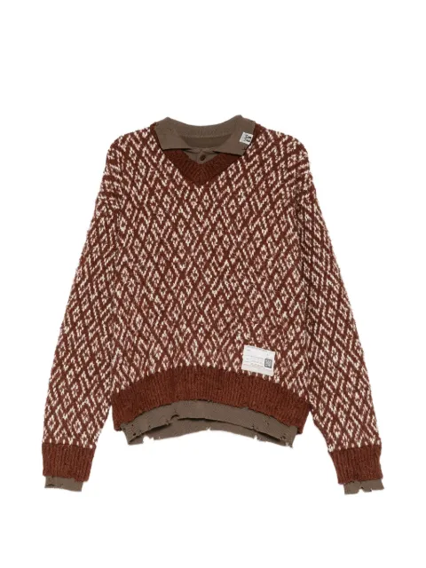 Maison MIHARA YASUHIRO pull à design superposé
