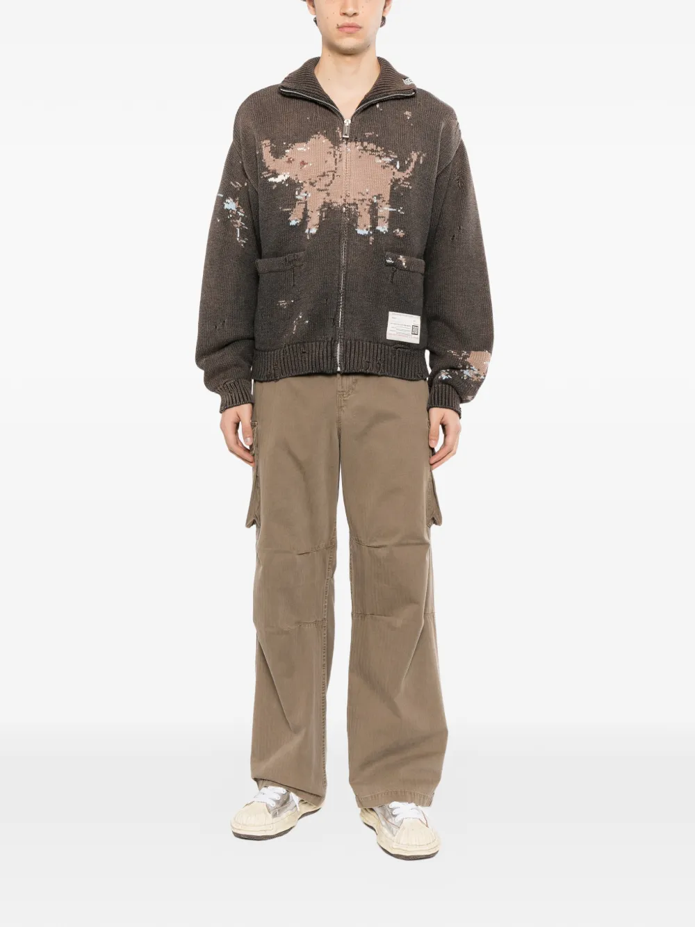 Maison MIHARA YASUHIRO Gebreid vest met olifant-jacquard Grijs