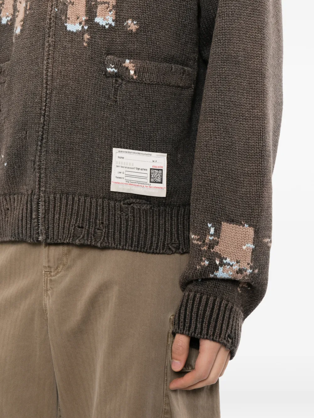 Maison MIHARA YASUHIRO Gebreid vest met olifant-jacquard Grijs