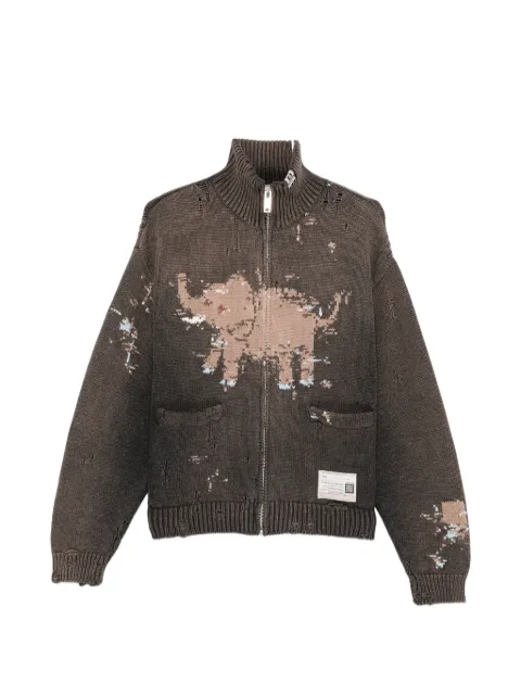 Maison MIHARA YASUHIRO elephant jacquard knit cardigan