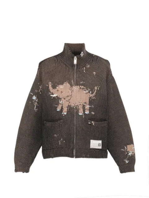 Maison MIHARA YASUHIRO elephant jacquard knit cardigan