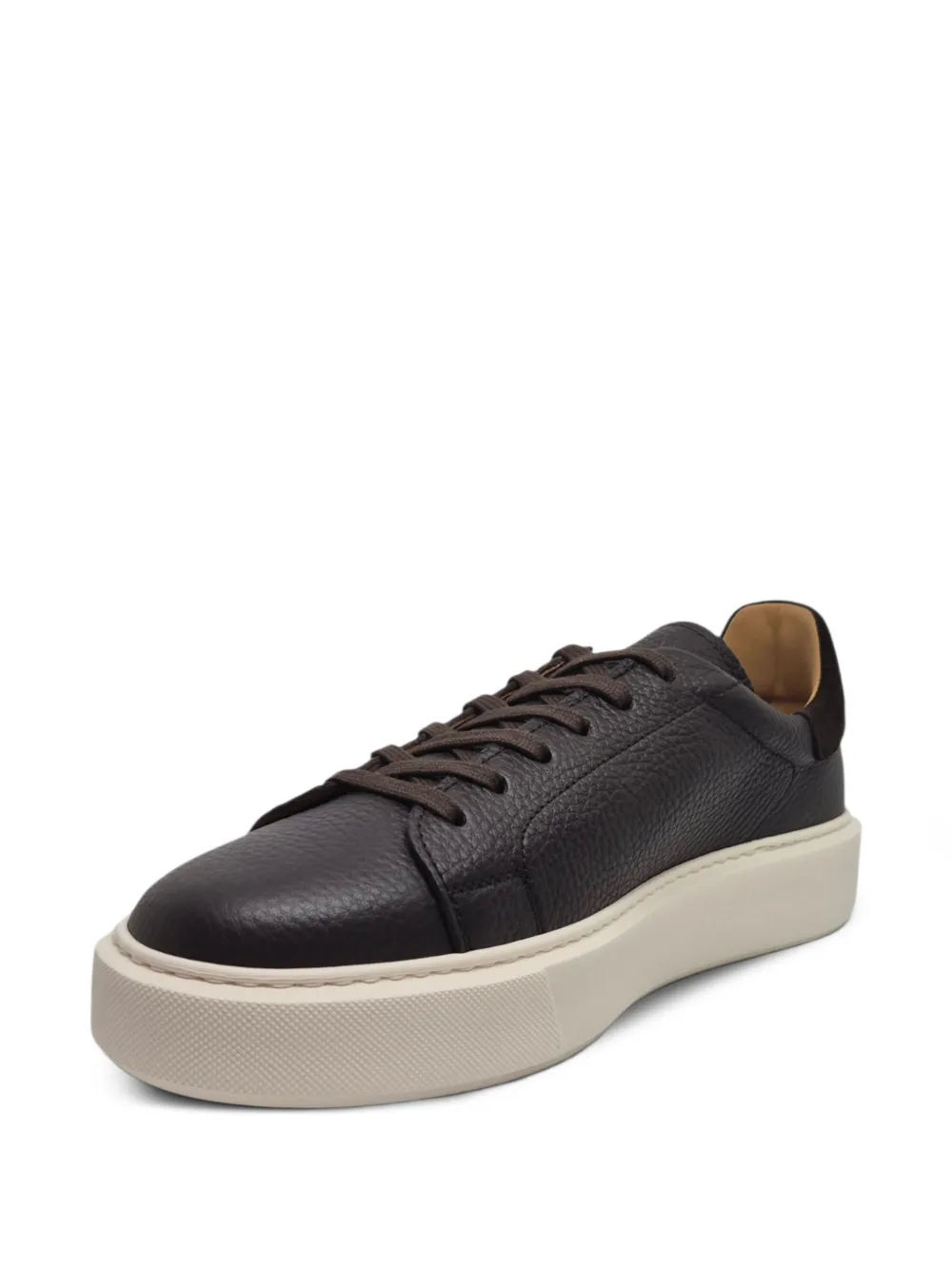 Henderson Baracco Leone grained leather sneakers Bruin