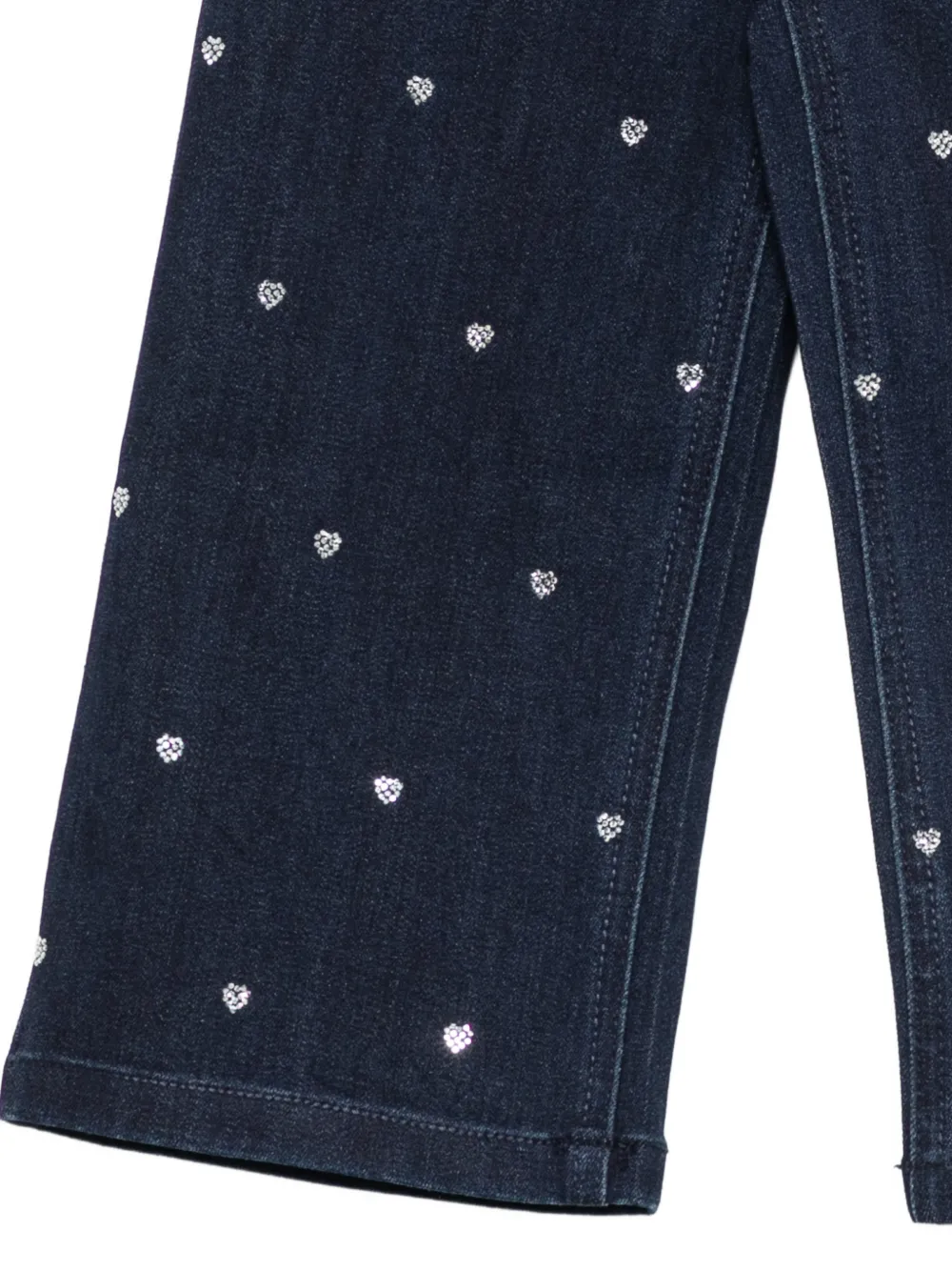 TWINSET Kids Jeans met wijde pijpen en hartpatroon Blauw