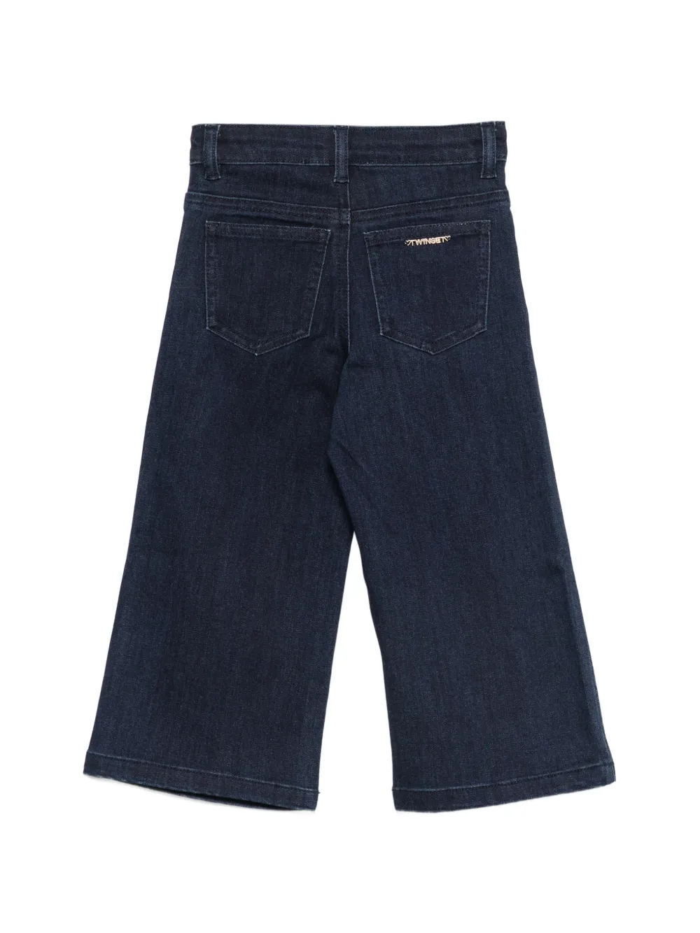 TWINSET Kids Jeans met wijde pijpen en hartpatroon Blauw