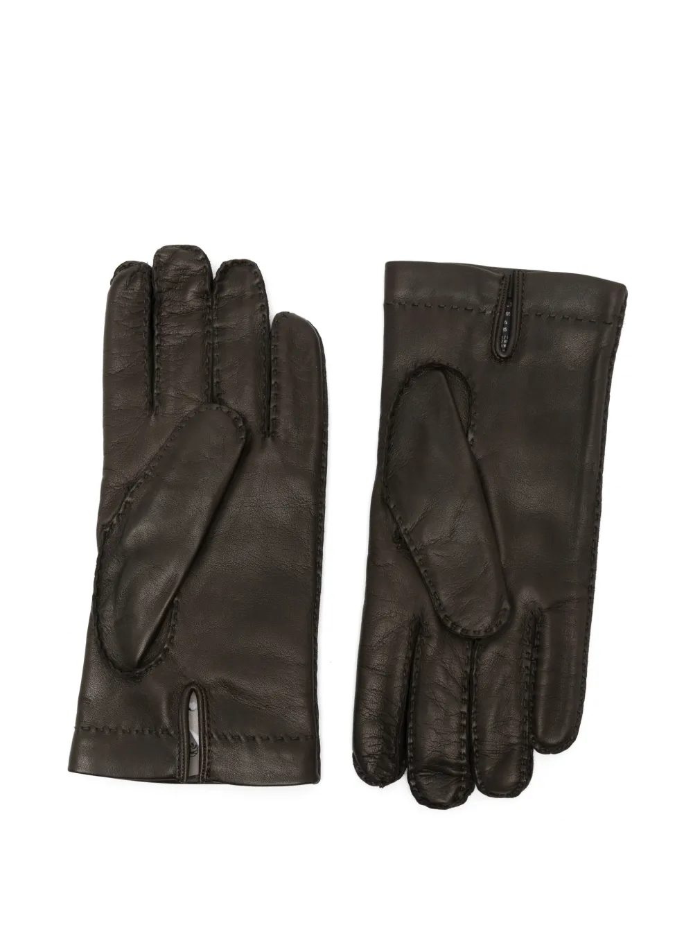 Corneliani Handschoenen met logo-plakkaat en stikselafwerking Bruin