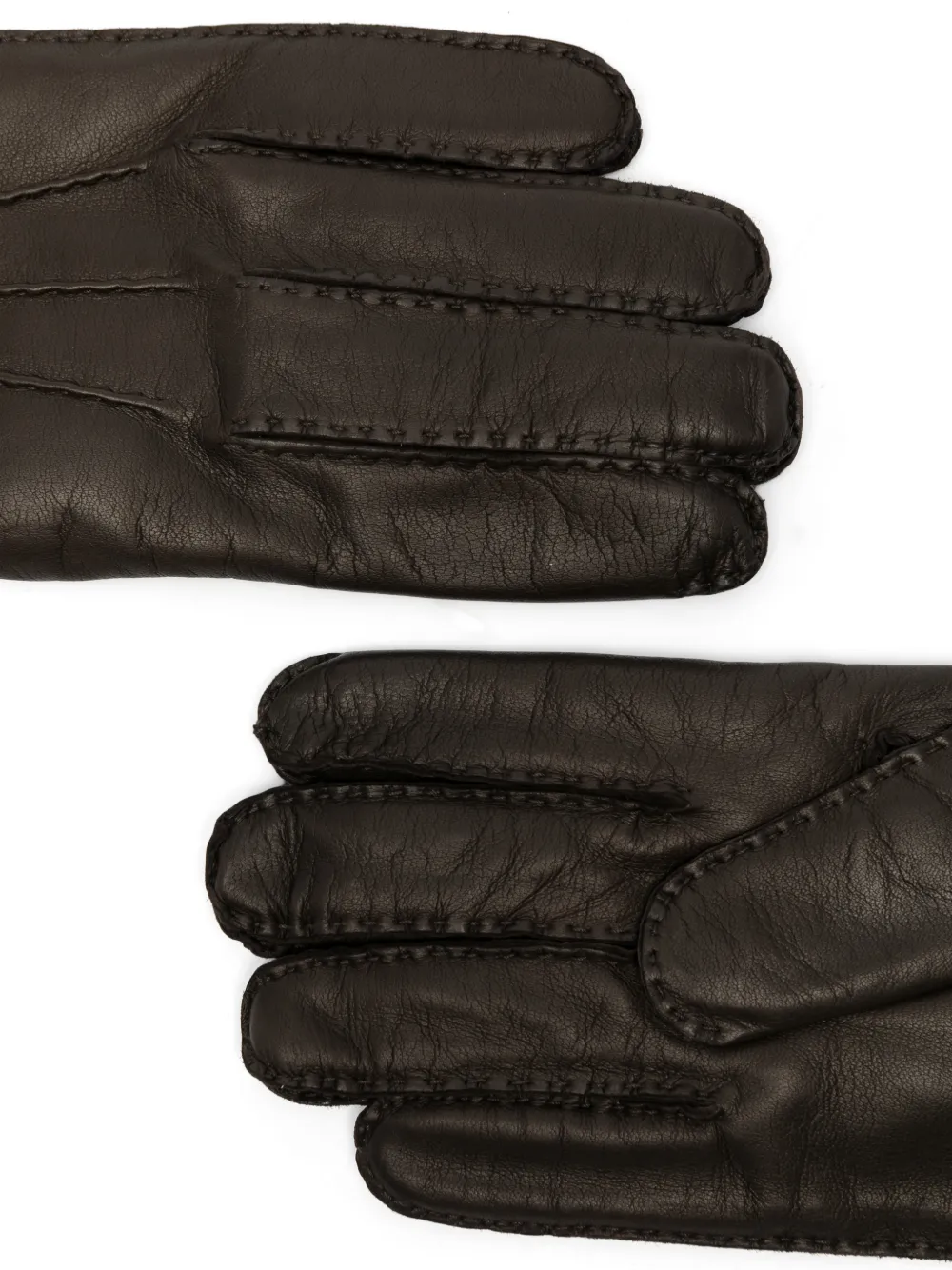 Corneliani Handschoenen met logo-plakkaat en stikselafwerking Bruin
