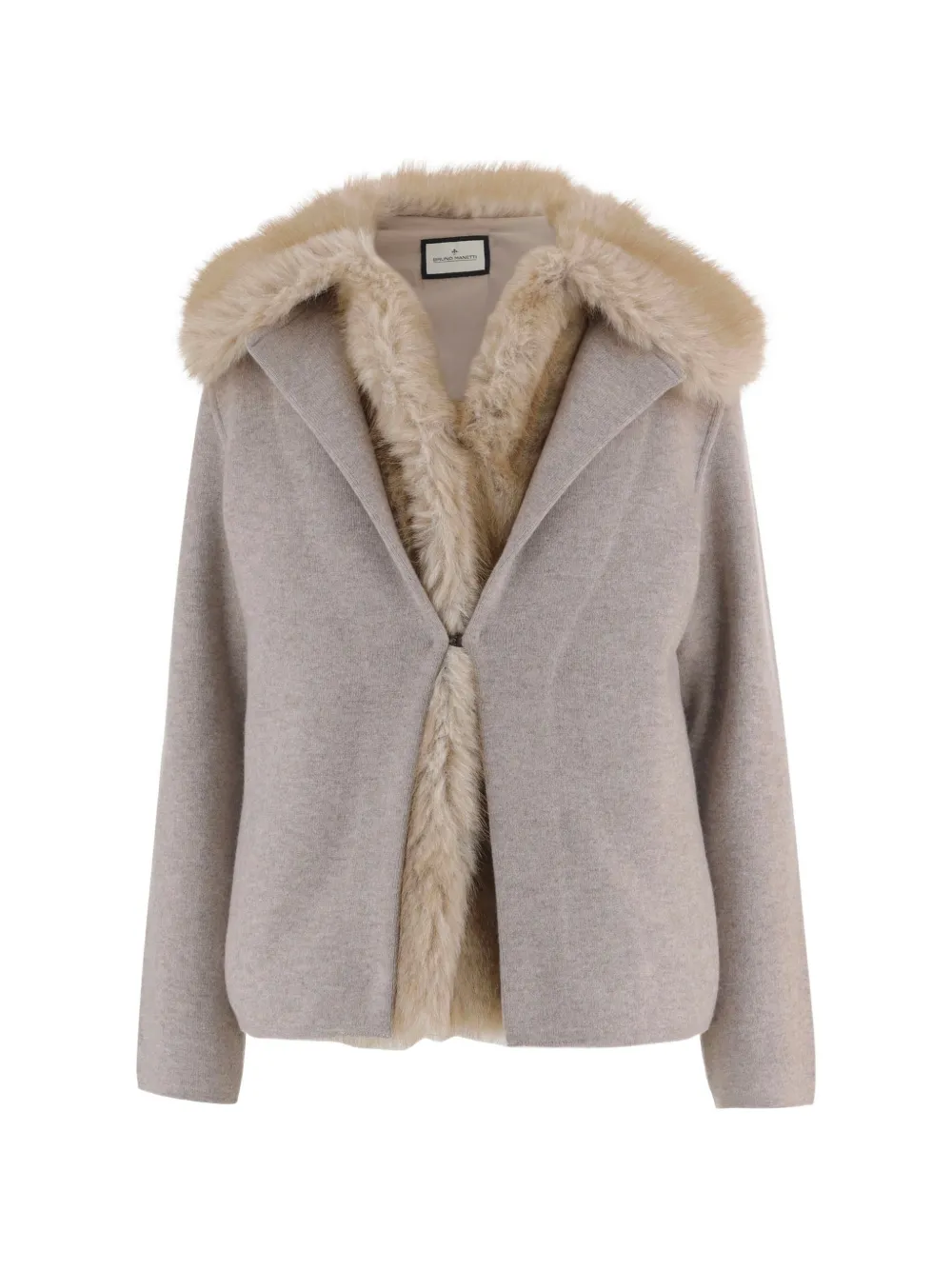 Bruno Manetti fur-trim long-sleeve jacket - Grau