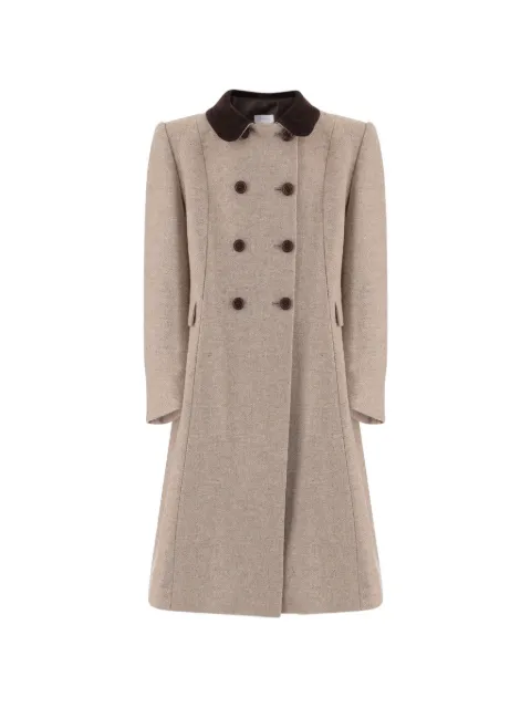 FRIKI velvet-collar double-breasted coat
