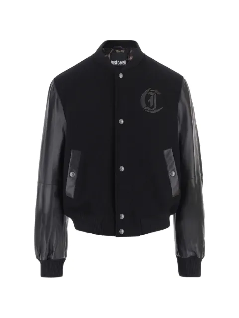 Just Cavalli logo-patch panelled jacket