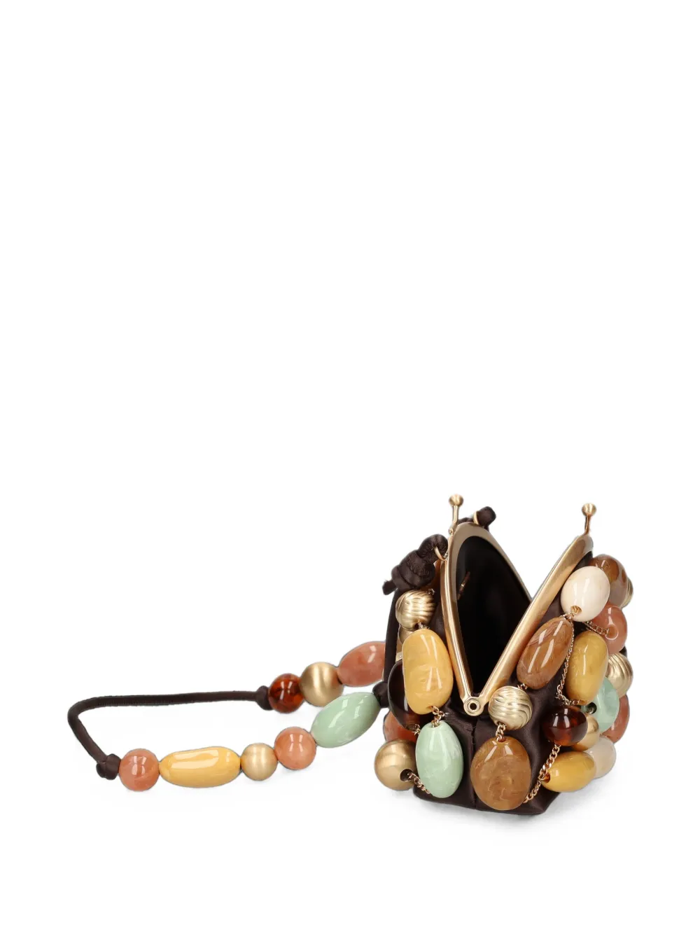 Cult Gaia Mercier mini-schoudertas met polsband Bruin