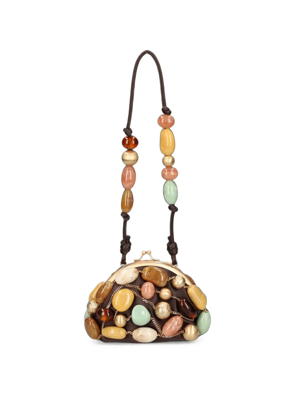Cult Gaia Mercier mini-schoudertas met polsband Bruin