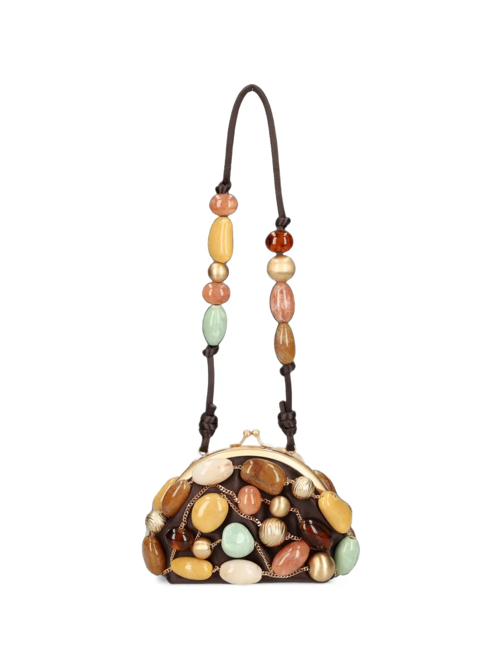 Cult Gaia Mercier mini wristlet shouder bag - Marrone