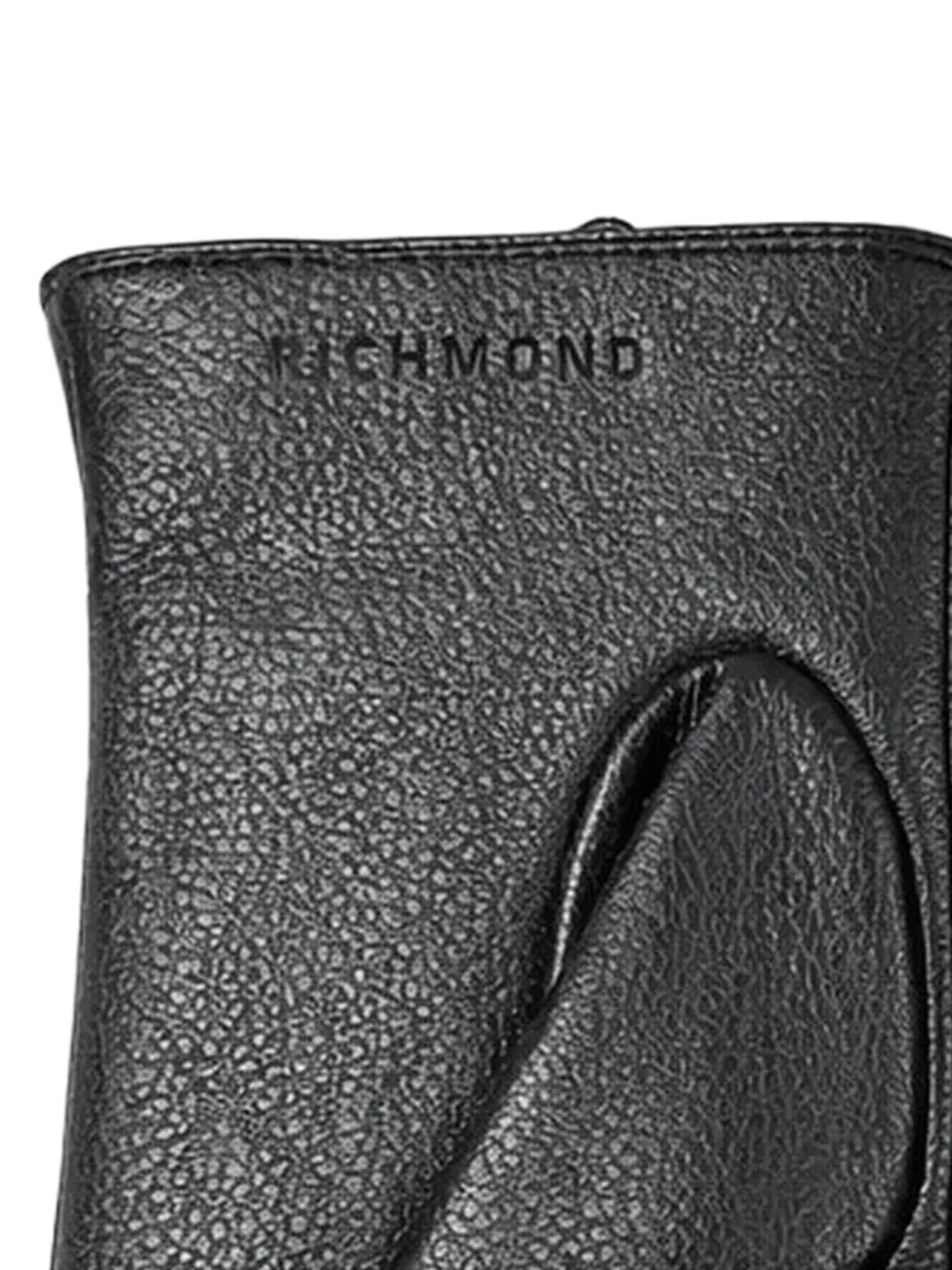 John Richmond Handschoenen van bewerkt leer met logoplakkaat Zwart