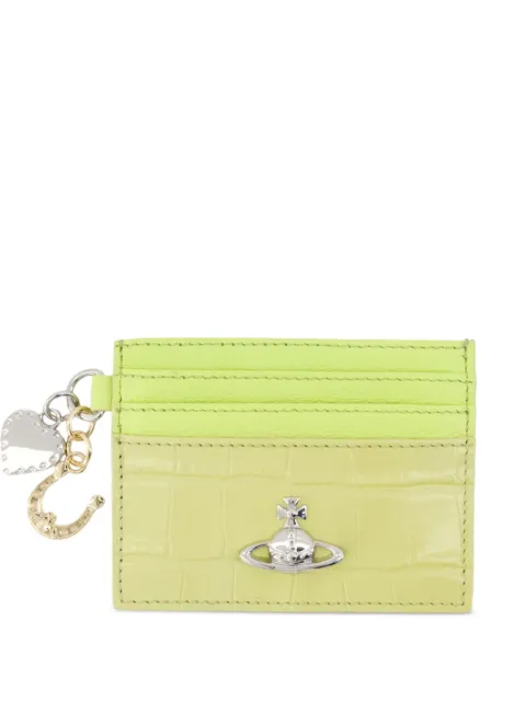 Vivienne Westwood tarjetero de piel con efecto de piel de cocodrilo y charms
