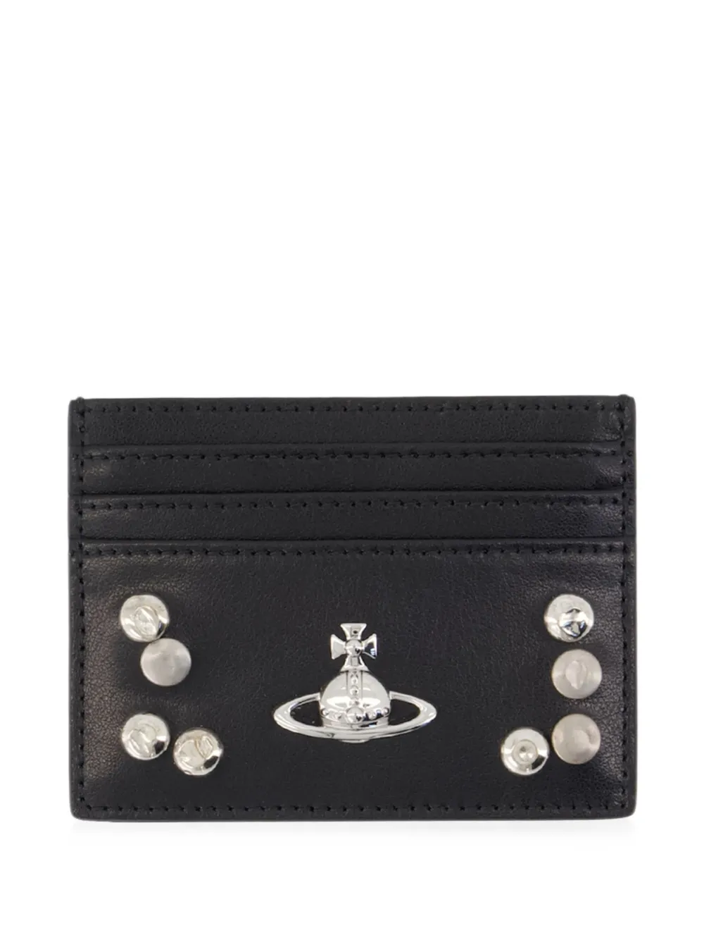 Vivienne Westwood Orb-plaque studded card holder - Nero