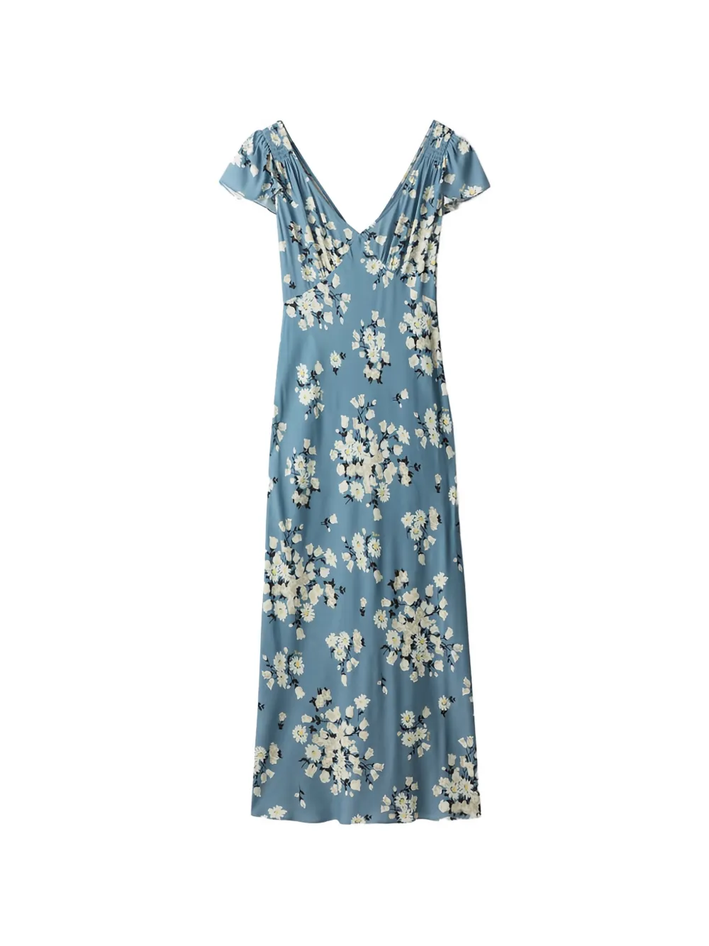 Rixo robe mi-longue à fleurs - Bleu Rixo robe mi-longue à fleurs - Bleu