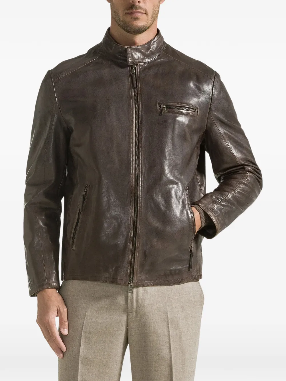 Seventy Leren jack Bruin