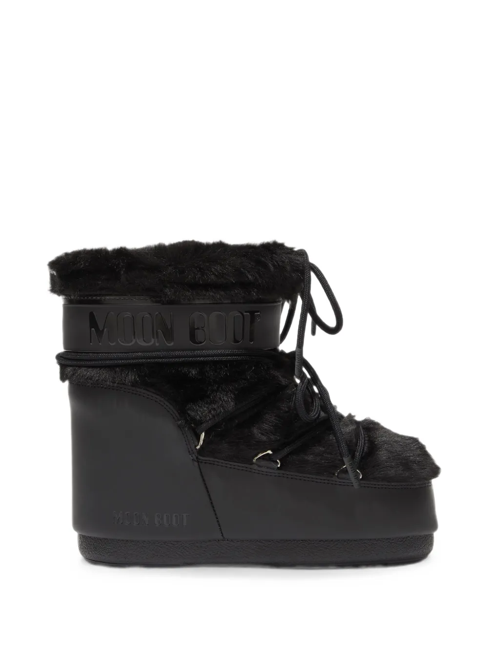 Moon Boot icon low black faux-fur boots Zwart