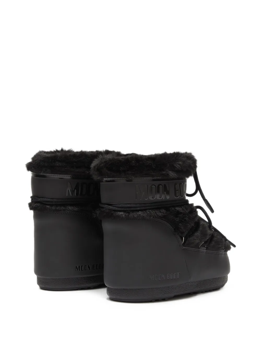 Moon Boot icon low black faux-fur boots Zwart