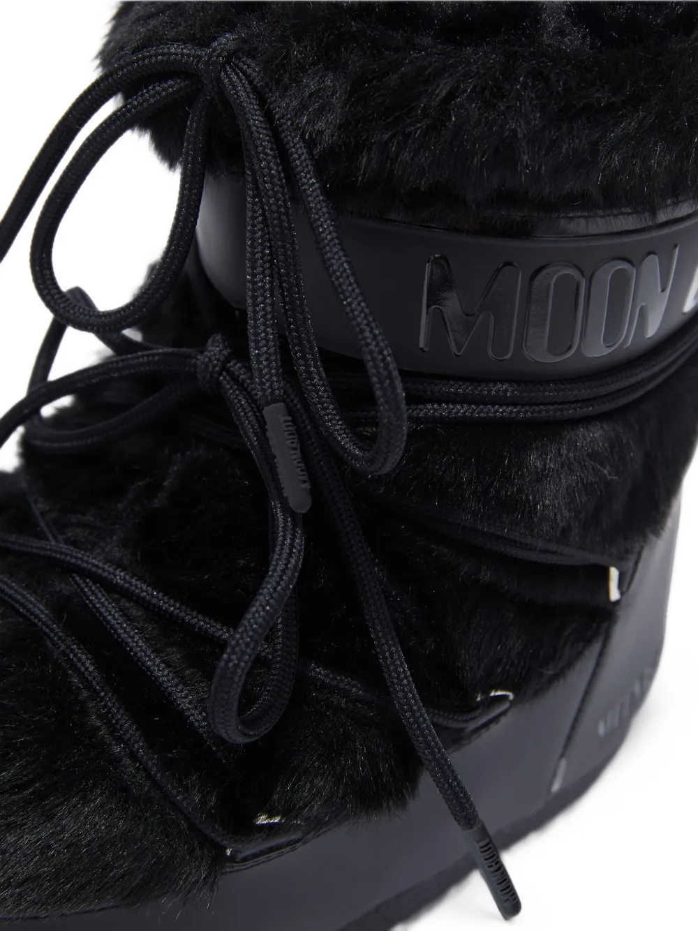 Moon Boot icon low black faux-fur boots Zwart