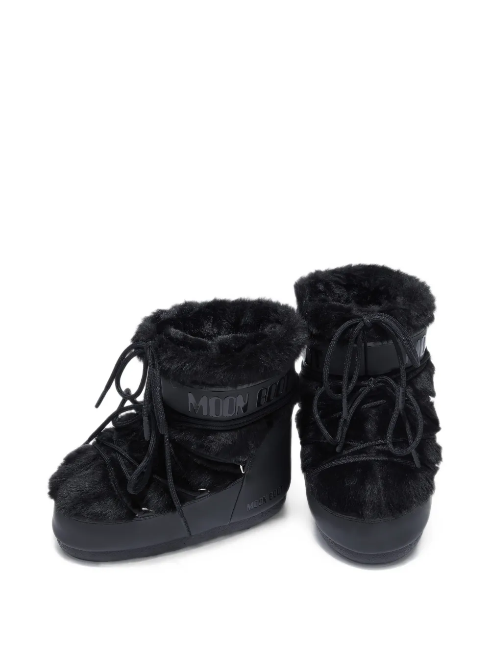 Moon Boot icon low black faux-fur boots Zwart