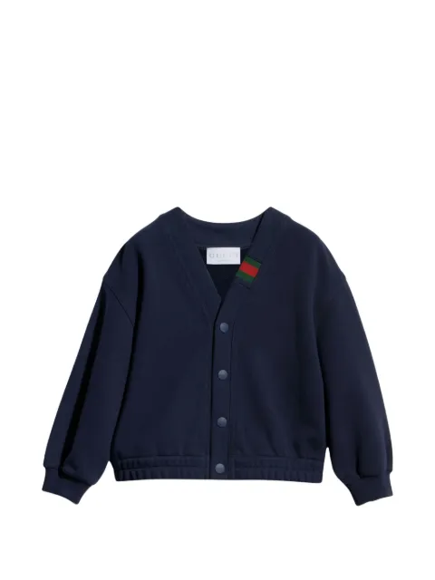 Gucci Kids Web-stripe V-neck cardigan