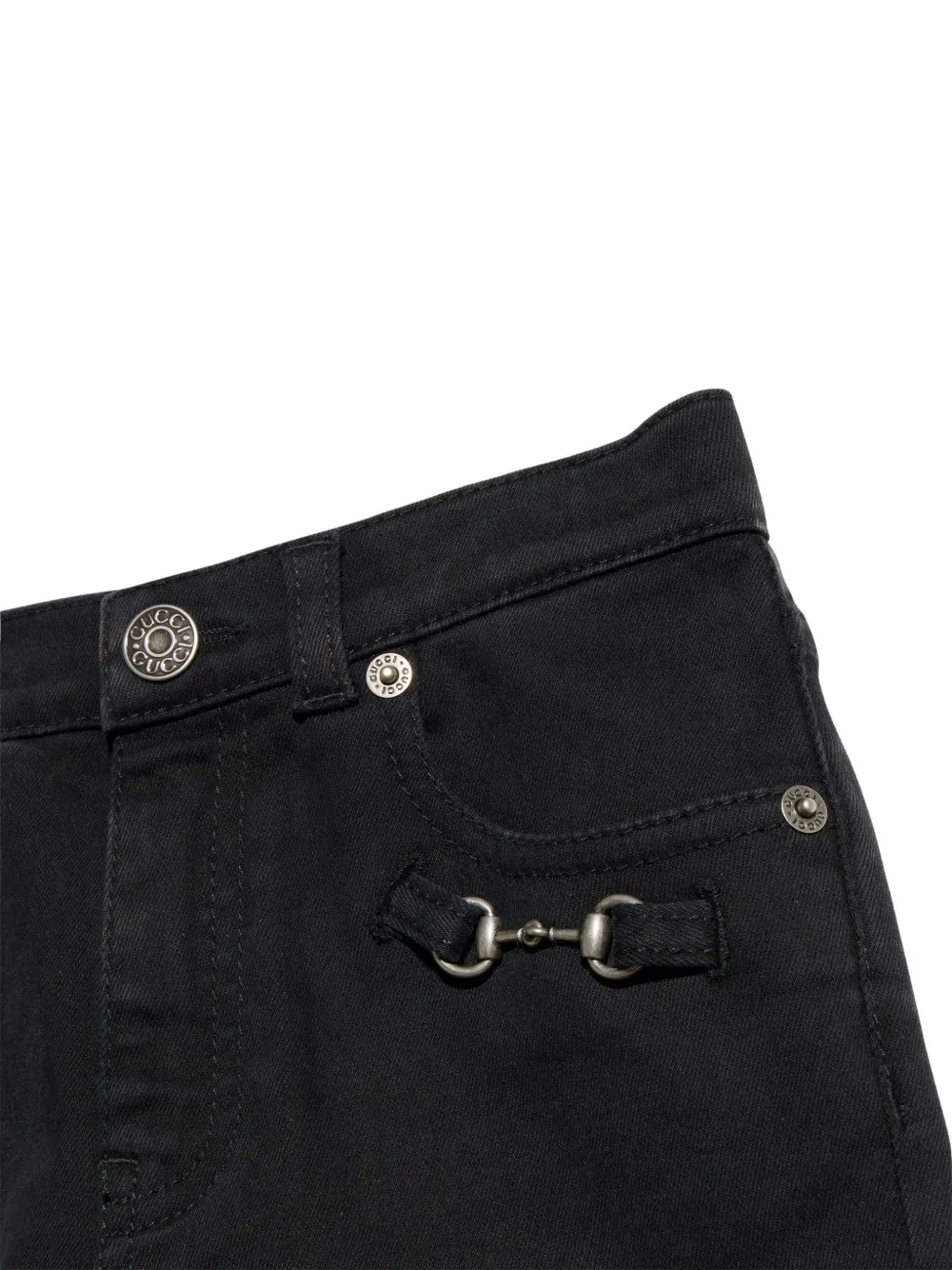 Gucci Kids Horsebit flared jeans Grijs