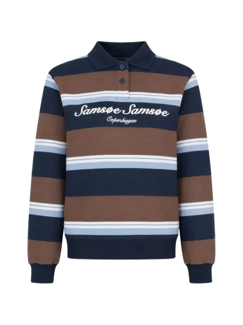 SAMSOE SAMSOE long-sleeved striped polo top