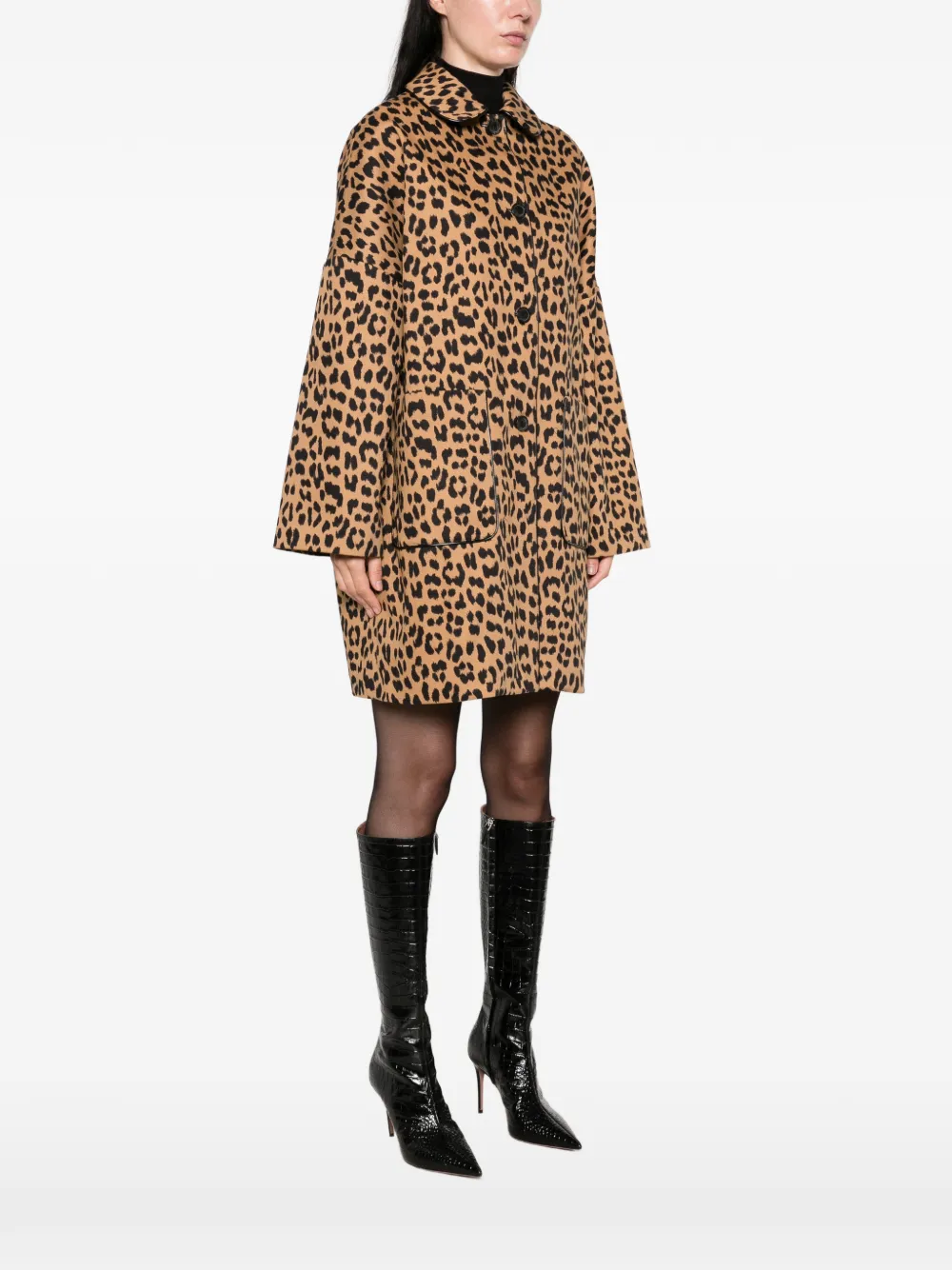 Semicouture Jas met luipaardprint Bruin