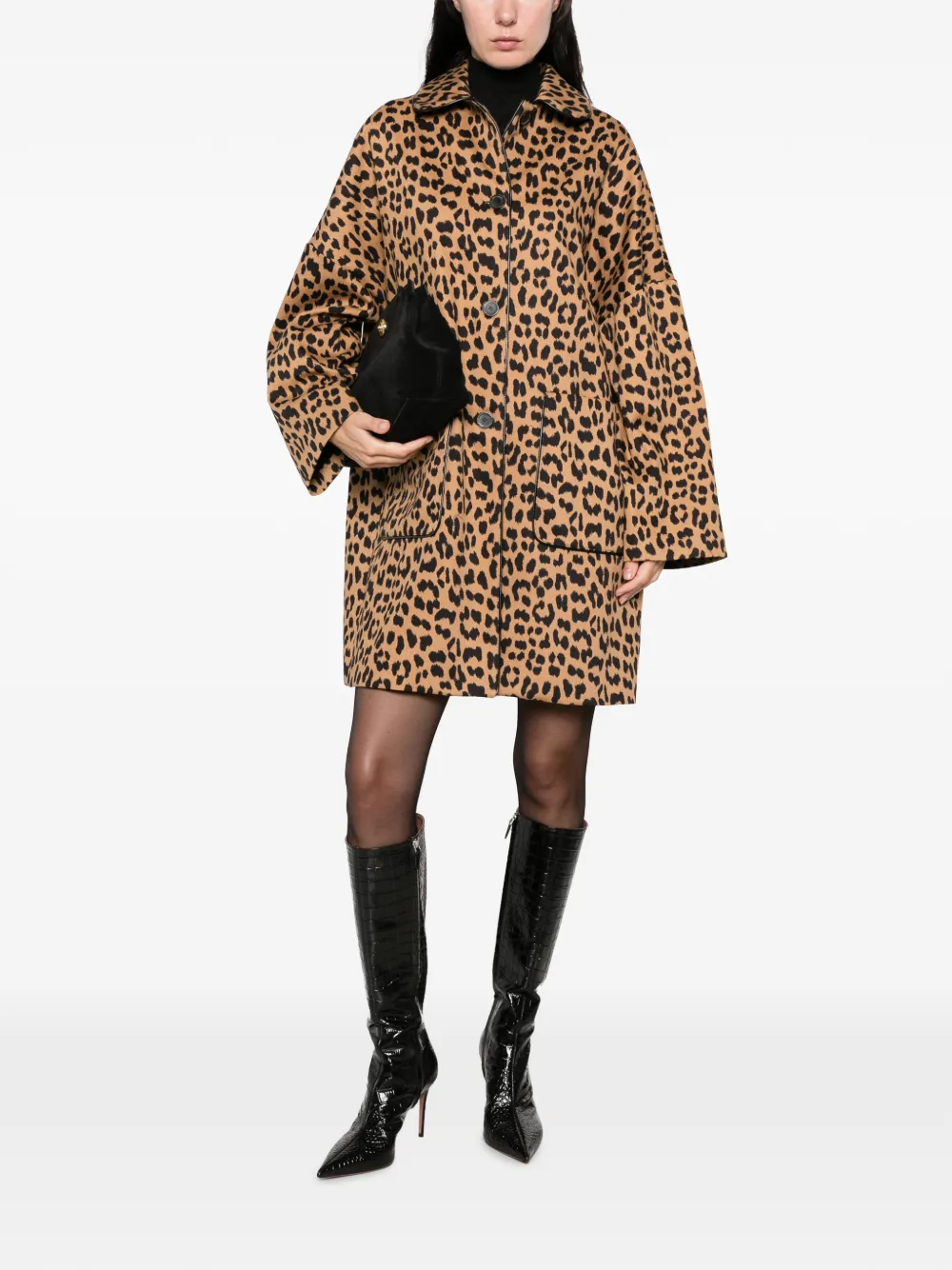 Semicouture Jas met luipaardprint Bruin