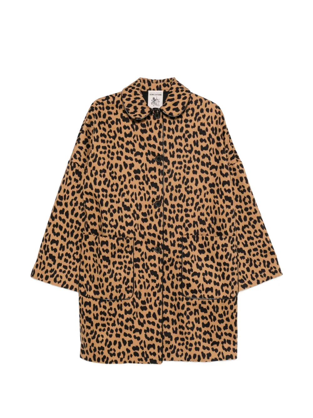 Semicouture leopard-print button-up coat