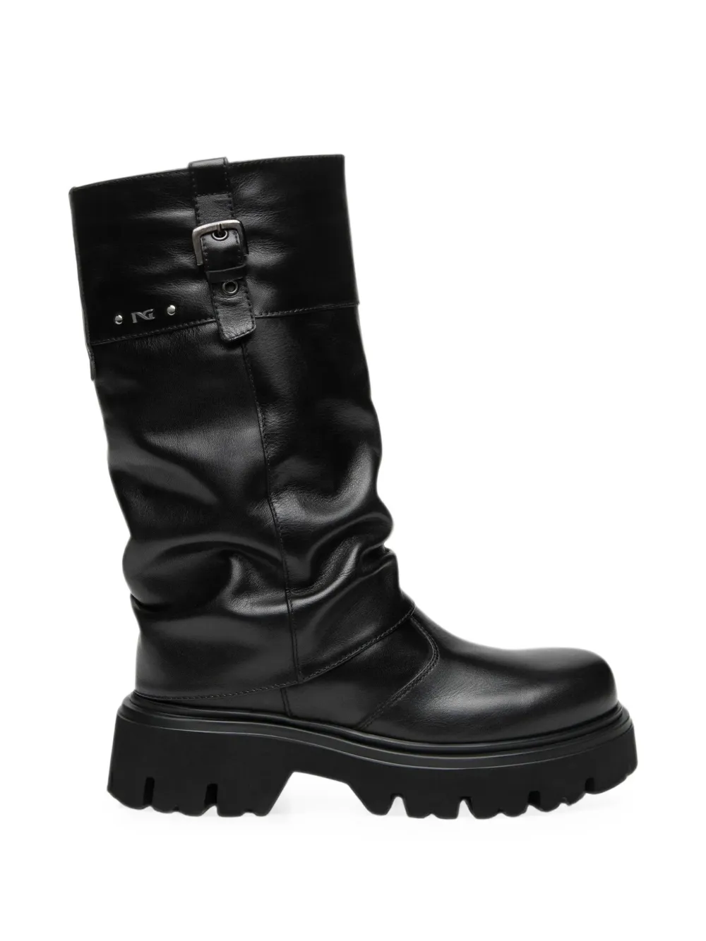 Nero Giardini Buckle-detail Leather Boots In Black